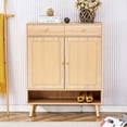 thumbnail image 2 of Multi-functional Modern Minimalist Natural Wood-Colored MDF Shoe Cabinet - Seamlessly Fits into Nordic, Japanese, and Industrial Style Interiors,Product Dimensions: 34.6*13.7*43 inches., 2 of 9