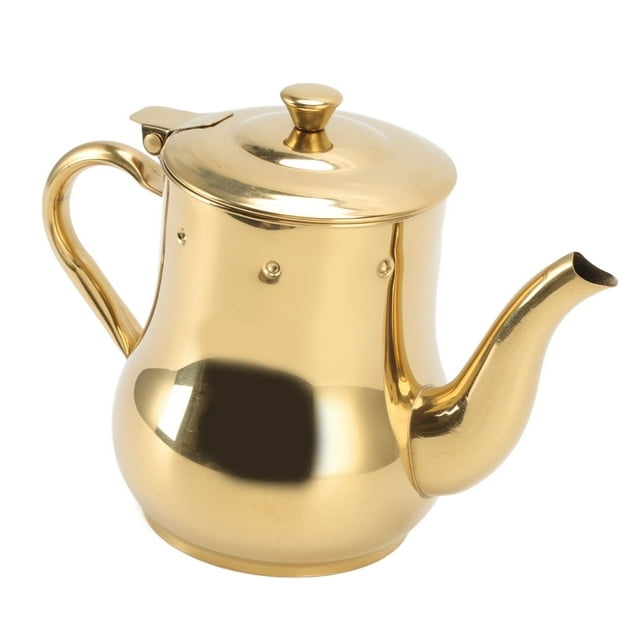 Tea Pot, 500ml Easy To Clean Stainless Steel Tea Pot For Restaurants Gold