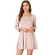thumbnail image 1 of Vestido ajustado Allegra K con cuello cuadrado y manga abullonada Rosa XL, 1 of 6
