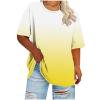 thumbnail image 7 of Gamivast Short Sleeve Tops for Women Gradient Print Loose Fit Crew Neck Basic Tees Trendy Ombre Design Casual Summer Daily Vacation Outfits, 7 of 7