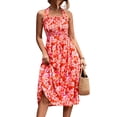 thumbnail image 1 of Vestido veraniego con escote halter, fruncido y sin espalda para mujer - Rosa M Chic, 1 of 6