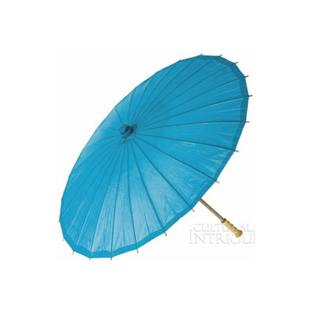 Paper Parasol (32-Inch, Something Blue) - Chinese/Japanese Paper Umbrella - For Weddings and Personal Sun