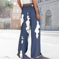 thumbnail image 5 of Roncen Women's Printed Wide Leg Pants - Casual Elastic Waist Trousers with Drawstring, Utility Slit & Pockets, 5 of 9