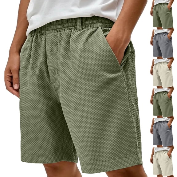 Mens Casual Sweat Shorts Drawstring Summer Beach Stretch Quilted Shorts Workout Running Big and Tall Size XS-3XL Gray