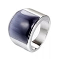 thumbnail image 5 of 10 Colors Rhinestone Stainless Steel Men 18MM Silver Band Wedding Ring Size 7-12, 5 of 9
