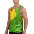 thumbnail image 2 of Logiee Bees Pollinates A Yellow Dandelion Print Men's Workout Tank Top,Quick Dry Workout Tank Top,Gym Muscle Tee,Fitness Bodybuilding Sleeveless T Shirt-Medium, 2 of 7
