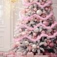 thumbnail image 5 of Triani 3Pcs Christmas Garland Decorations 6.56 Ft Furry Garland Soft Artificial Fur Strip Trim Sewing for Xmas Tree Holiday Indoor Outdoor Party Decoration(Pink), 5 of 6