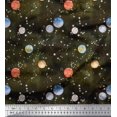 thumbnail image 1 of Soimoi Rayon Crepe Fabric Planet Galaxy Printed Craft Fabric by the Yard 46 Inch Wide, 1 of 3