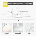 thumbnail image 5 of Chords Attic 65" Reversible 8-Blade Ceiling Fan with LED Lights and Remote Control, 6-Speed, Timer,&nbsp;3-Color, DC Motor, 5 of 11