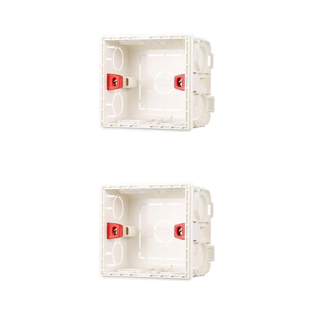 Billuyoard Cableado Caja trasera Organizador de cables Caja de enchufe Artesanía Práctico Contenedor de alambre Resistencia al desgaste Montado en la Blanco 2piezas Billuyoard CBP149842