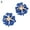 Blue, variant on Women's Elegant Flower Starfish Charm Rhinestone Ear Studs Earrings Gift Alloy, Rhinestone White
