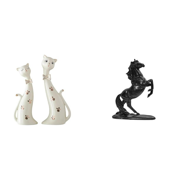 Figura de gato,Esculturas de gatos de pareja,figura decorativa de gato,Esculturas de parejas de gatos graciosos,estatuas de gatos pulidas,Estatua de caballo,Estatua de caballo,escultura