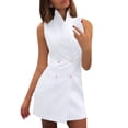thumbnail image 2 of Nuoqisi Women's Slim Fit Blazer Vest Double Breasted High Neck Sleeveless Dress - Tailored Style Dress for Professional Settings and Modern Fashion, 2 of 7