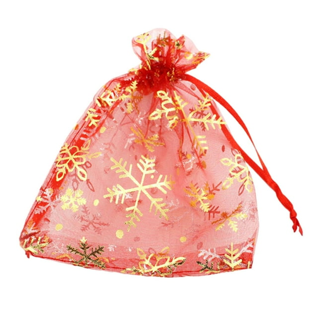 Youkk 100 Pcs Sacs en Organza Petits Sacs pour Cadeaux de Mariage Sacs-Cadeaux en Filet Mini Sacs-Cadeaux Sacs à Cordon Petits Rouges Estampage à Chaud 10*15.100 Pcs