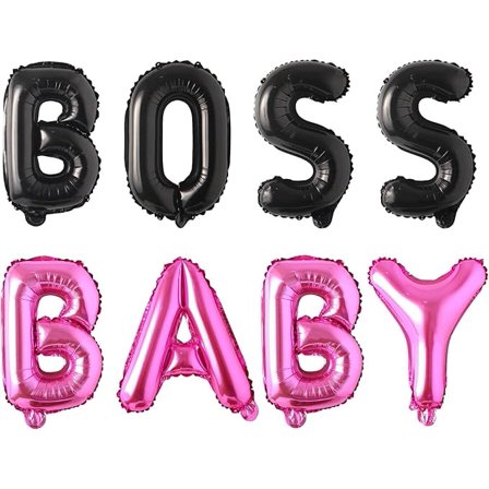 Boss Party Decorations Rose Black Boss Baby Letter Balloon Banner Baby Boy Boss Birthday Party Decor the Boss of the House Babyshower for Newborn Baby Girl Baby Shower 1st 2nd 3rd Birthday Supplies