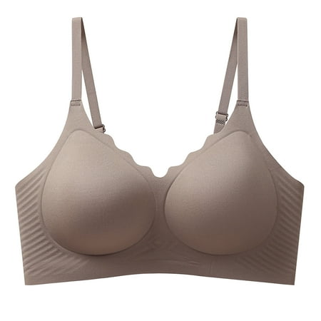 Gnurob Plus Size Bralettes for Women Push Up Bralette Comfort Wireless Bras Adjustable Straps Underwear Full Coverage lingerie Hide Back Fat Underwear Clearance Saving Coffee X-Large
