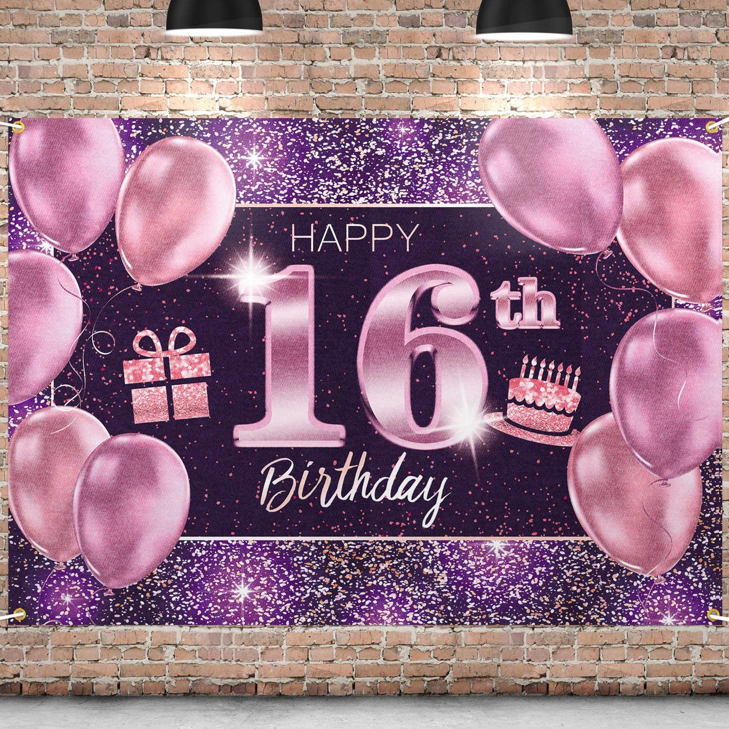 Celebrations Occasions Rose Gold Happy 16th Birthday Banner Party 