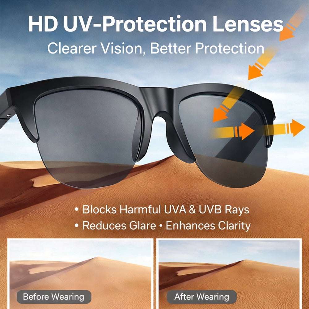 MG100 Bluetooth Smart Sun Glasses Bluetooth 5.3 Blocks UVA/UVB Rays
