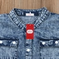 thumbnail image 4 of Musuos Little Girls Summer Denim Jumpsuit Folded Collar Button-Down Clothes, 4 of 4