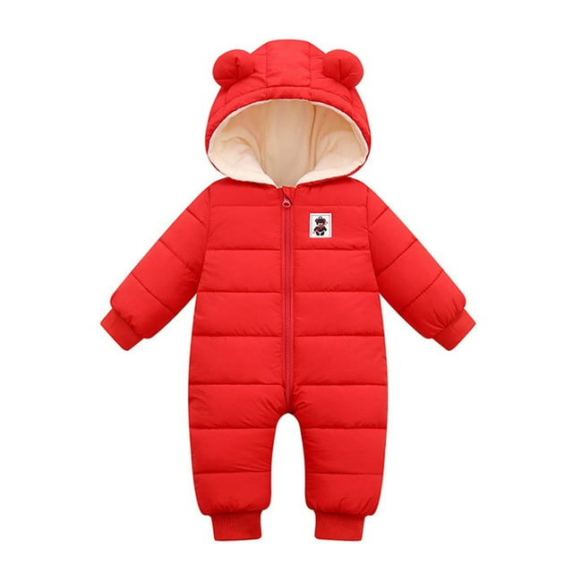 Combinaison de Neige Chaude à Capuche pour Garçons Combinaison d'Hiver Rembourrée Veste Isolée pour Activités Extérieures pour Tout-Petits