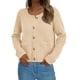 thumbnail image 2 of Suéter PRETTYGARDEN Beige Grande de Punto con Botones y Cardigan, 2 of 8