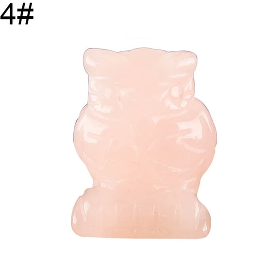 40mm Carved Stone Owl Bird Figurine Gift Craft Ornament Feng Shui Desktop Decor