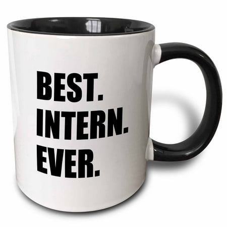 3dRose Best Intern Ever - fun appreciation gift for internship job - funny, Two Tone Black Mug,