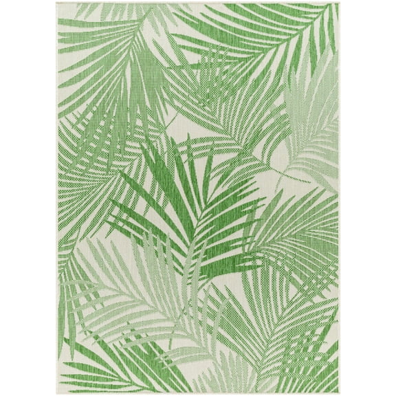 Mark&Day Outdoor Rugs, 5x7 Keela Coastal Indoor/Outdoor Forest Green Area Rug, Non Shedding Green Beige Carpet for Patio, Porch, Deck, Bedroom, Living Room or Kitchen (5'3" x 7')