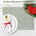 thumbnail image 4 of VCVCOO Green Christmas Placemats Set of 4, Washable Wipeable Place Mats Vinyl Woven Table Mats Heat Resistant Placemat for Dining Table Indoor/Outdoor, 4 of 15