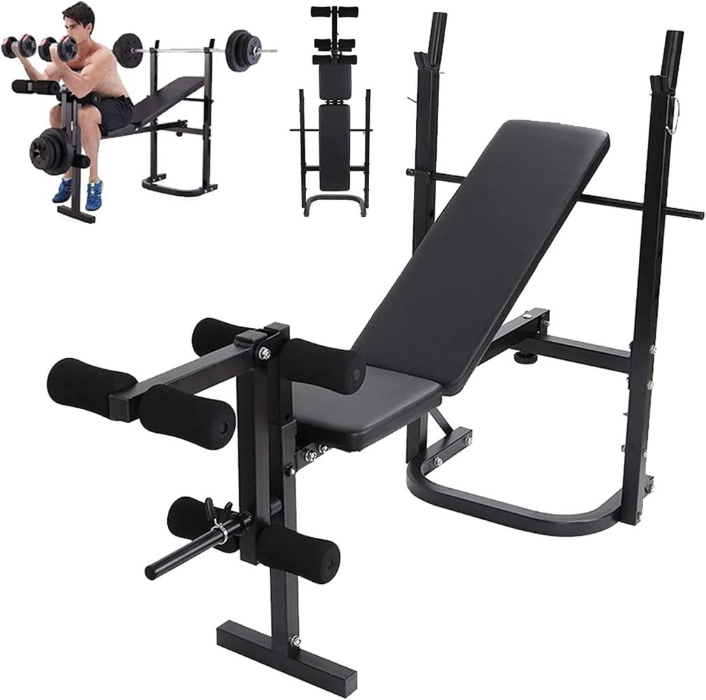Weight Bench Adjustable Bench Press, Weight Lifting Bench Rack Set