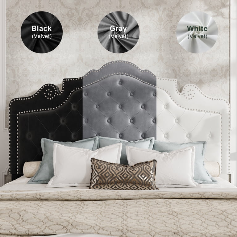 Amolife Queen Bed Frame with Adjustable Crown Headboard photo 5