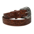 thumbnail image 4 of 28  Western 1-1/2" Floral Tooled Full-Grain Brown Leather Belt 26RS04, 4 of 5
