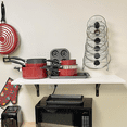 thumbnail image 3 of EVELOTS 6 Pot Lid Organizer for Cabinet or Pantry Wall - Cupboard Door Pots and Pans Organizer - Glass or Metal Pan Covers Cabinet Organizer - Rack Hanger Dividers, 3 of 8