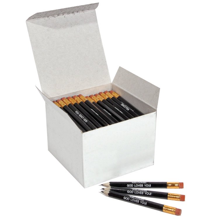Pew Pencils With Erasers Box of 144