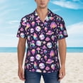 thumbnail image 2 of Fotbe Skull mushroom space Camisa Hawaiana para Hombre Unisex – Camisa Casual de Verano con Botones de Manga Corta de Algodón y Lino,Medium, 2 of 7