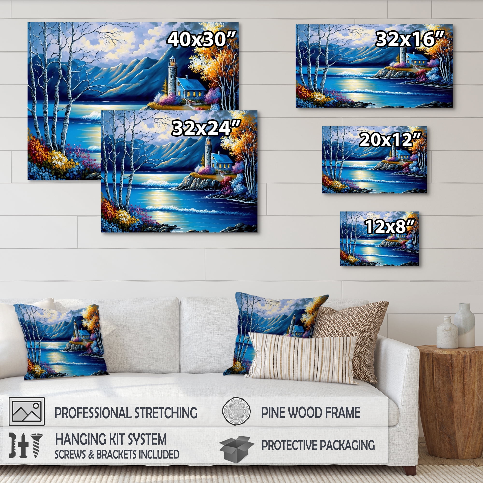 Designart Lakehouse On The Coast In Summer I Canvas Wall Art