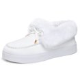 thumbnail image 7 of White Women'S Snow Boots Fleece Lined Winter Warm Comfortable Casual Outdoor Round Toe Thick Soled Flat Shoes Non-Slip Anti-Fatigue Size 38, 7 of 7