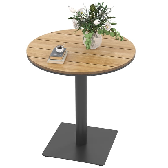 Outsunny 28" Outdoor Side Table, Weather Resistant Round Patio Table