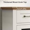thumbnail image 6 of Fireplace TV Stand for 70inch TVs, LEGAHOME Modern 63" TV Stand with 30" Fireplace, Entertainment Center with Storage Drawers, Brown Tabletop and White Cabinet, 6 of 9