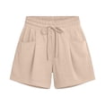 thumbnail image 5 of Wide Leg Shorts for Women Summer Casual Lightweight Elastic High Waist Loose Fit Beach Shorts with Pockets, 5 of 6