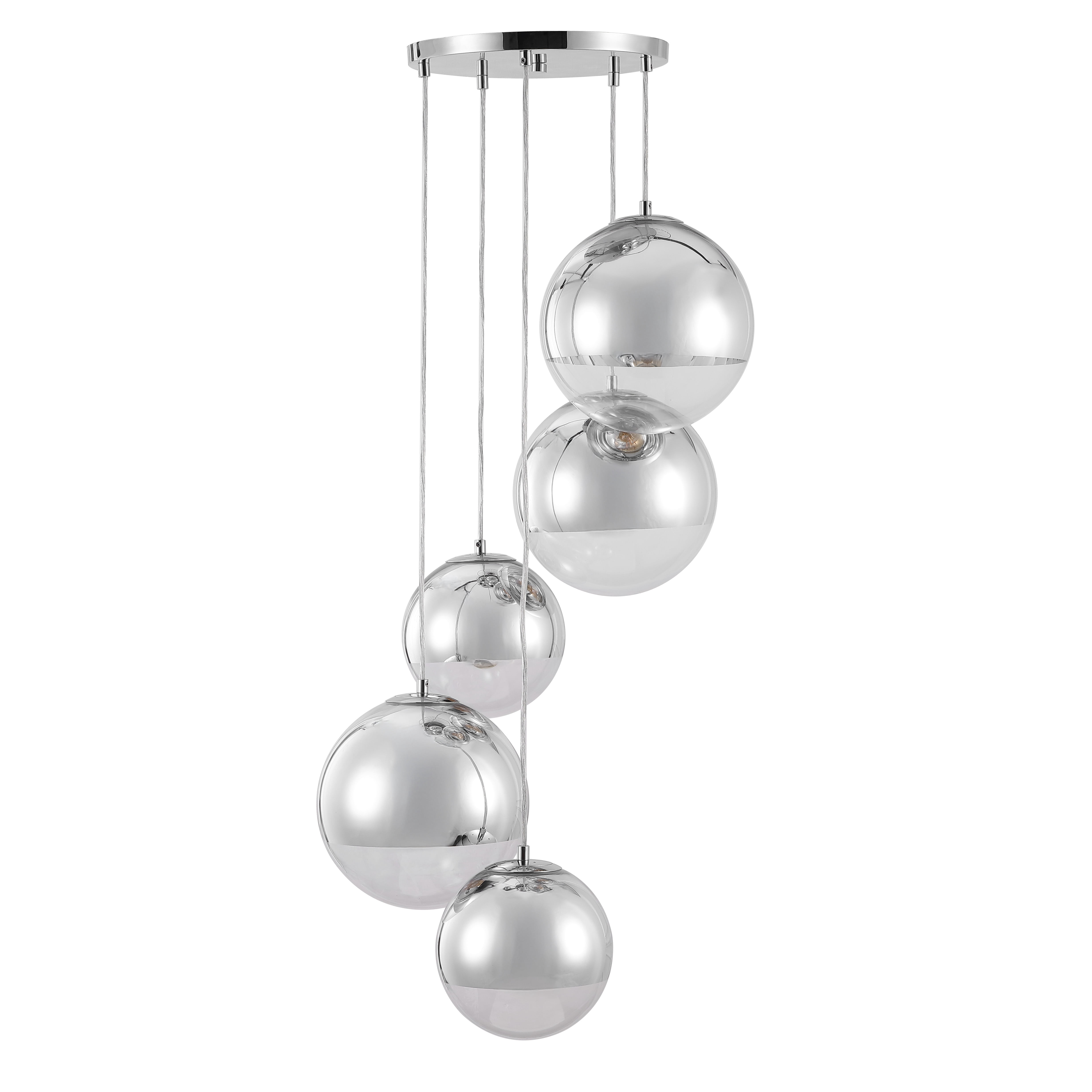 Safavieh Counture Skylina Metal 5-Light Chandelier, Charcoal
