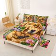 thumbnail image 2 of Manfei Retriever Dog Art King Sheets, Rustic Wildflower Bedding, Orange Green, 4 Pieces, 1 Flat Sheet, 1 Fitted Sheet and 2 Pillowcases, 2 of 6