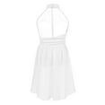 thumbnail image 2 of iiniim Kids Girls Halter Cutouts Modern Lyrical Dance Leotard Tulle Dress Ballet Latin Jazz Ice Skating Ivory 16, 2 of 7
