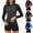 Black, variant on Jacenvly Surfing Swimsuit Women Skin-Friendly Swimsuit Women Long Sleeve Tops and Shorts Diving Suit Siamese Summer Beach Surfing Swimwear Tropical Cozy Womens Swimwear One Piece Black