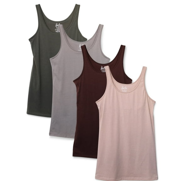Kalon Women's 4-Pack Modern Shelf Bra Cami Base Layer