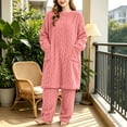 thumbnail image 2 of LEAVINGSUO Nightgowns for Women Plus Size Long Sleeve Winter Soft Cotton Velour Pajamas Fleece-lined And Thickened Loose-fitting Nightdress And Warm Robe Pink Free Size, 2 of 8