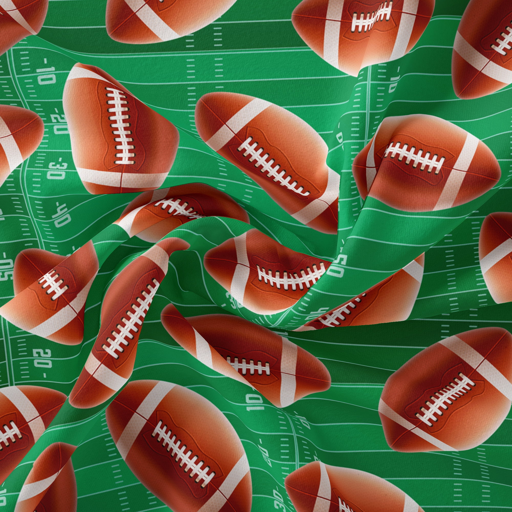 1 Yard 100% Cotton Football, Multi-color, 44" Wide for Quilting & Sewing by David Textiles