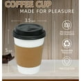 thumbnail image 4 of GINKGO 100 Pack 12 oz Disposable Paper Coffee Cups with Lids and Sleeves, Hot Coffee Cups, 4 of 7