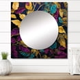 thumbnail image 1 of Designart "Foliage With Colorful Charm" Leaves Square Mirror For Wall Decor - Large Gold Square Printed Wall Mirror Art - Square Traditional Mirror - Wall Mounted Square Large Mirror, 1 of 5