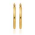 thumbnail image 5 of 14K Solid Yellow Gold Tube Round Medium Hoop Earrings, 5 of 10